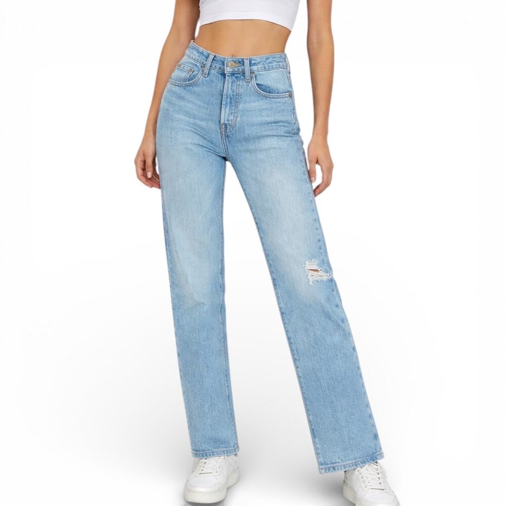 Levi’s Premium Wedgie Straight Jeans W25 L26 Light Wash‎ Distressed High Rise